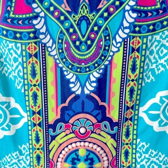 FLYING TOMATO ANTHROPOLOGIE Geometric Fit & Flare Mini Dress Cotton Size Large - Picture 4 of 8